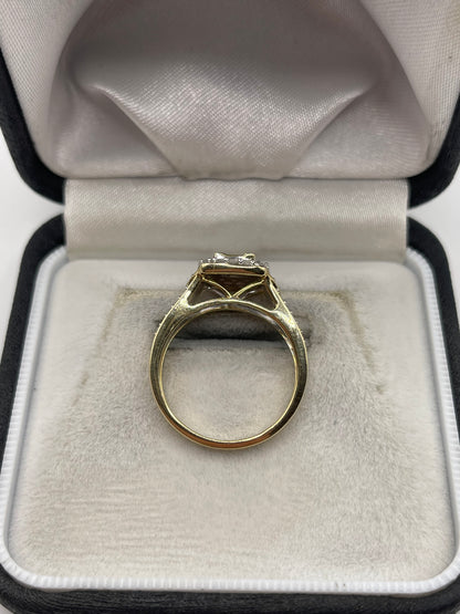 9ct gold diamond cluster ring
