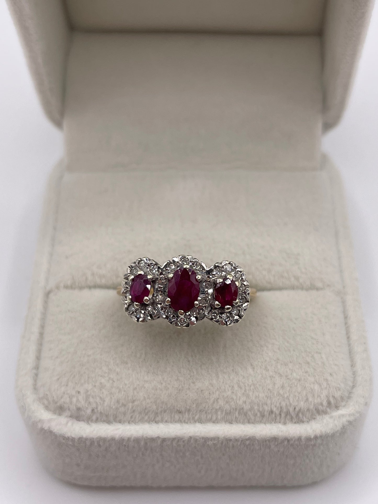 9ct gold ruby and diamond ring