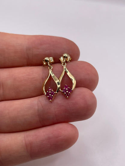 9ct gold ruby earrings