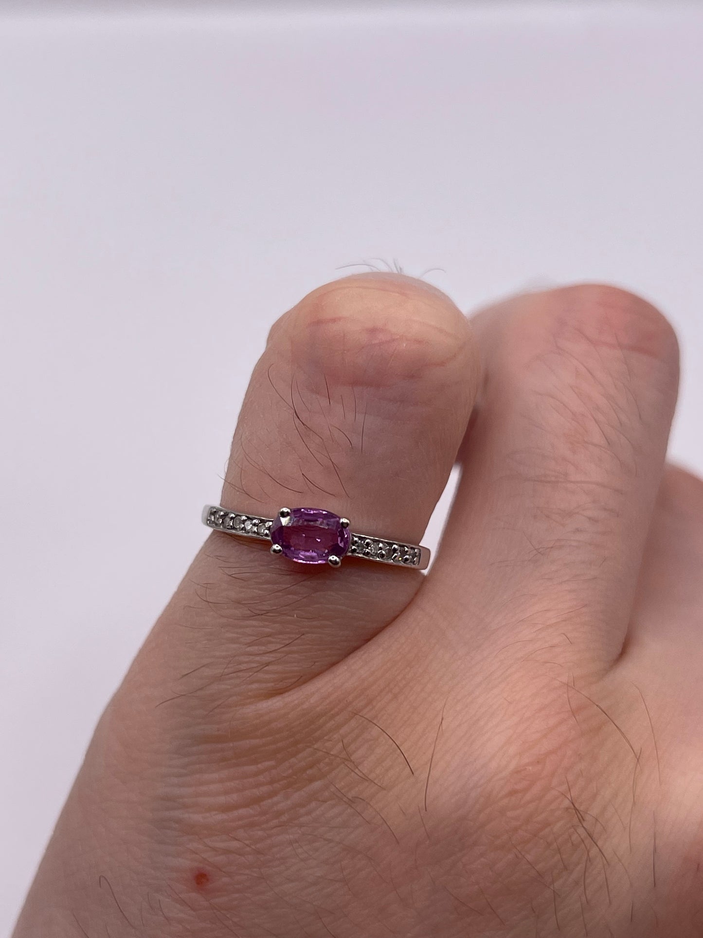 9ct white gold fancy sapphire and diamond ring