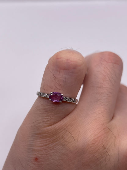 9ct white gold fancy sapphire and diamond ring