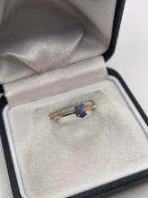 Load image into Gallery viewer, 9ct gold black opal ring
