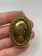 Load image into Gallery viewer, Antique 9ct gold pearl and diamond locket
