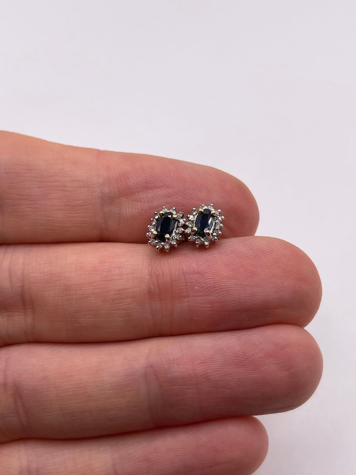 9ct gold sapphire and diamond earrings