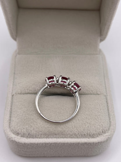 9ct white gold pink topaz and diamond ring