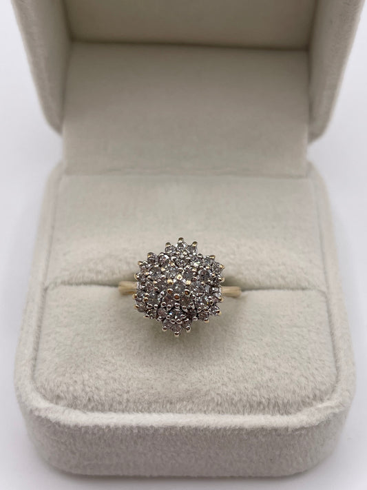 9ct gold diamond cluster ring