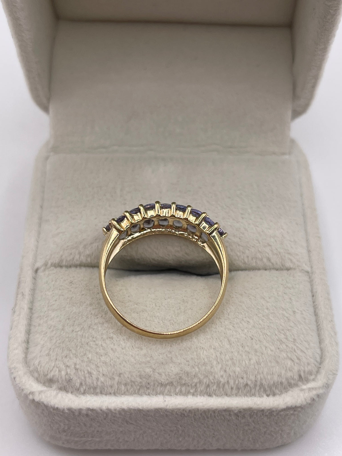 9ct gold tanzanite cluster ring