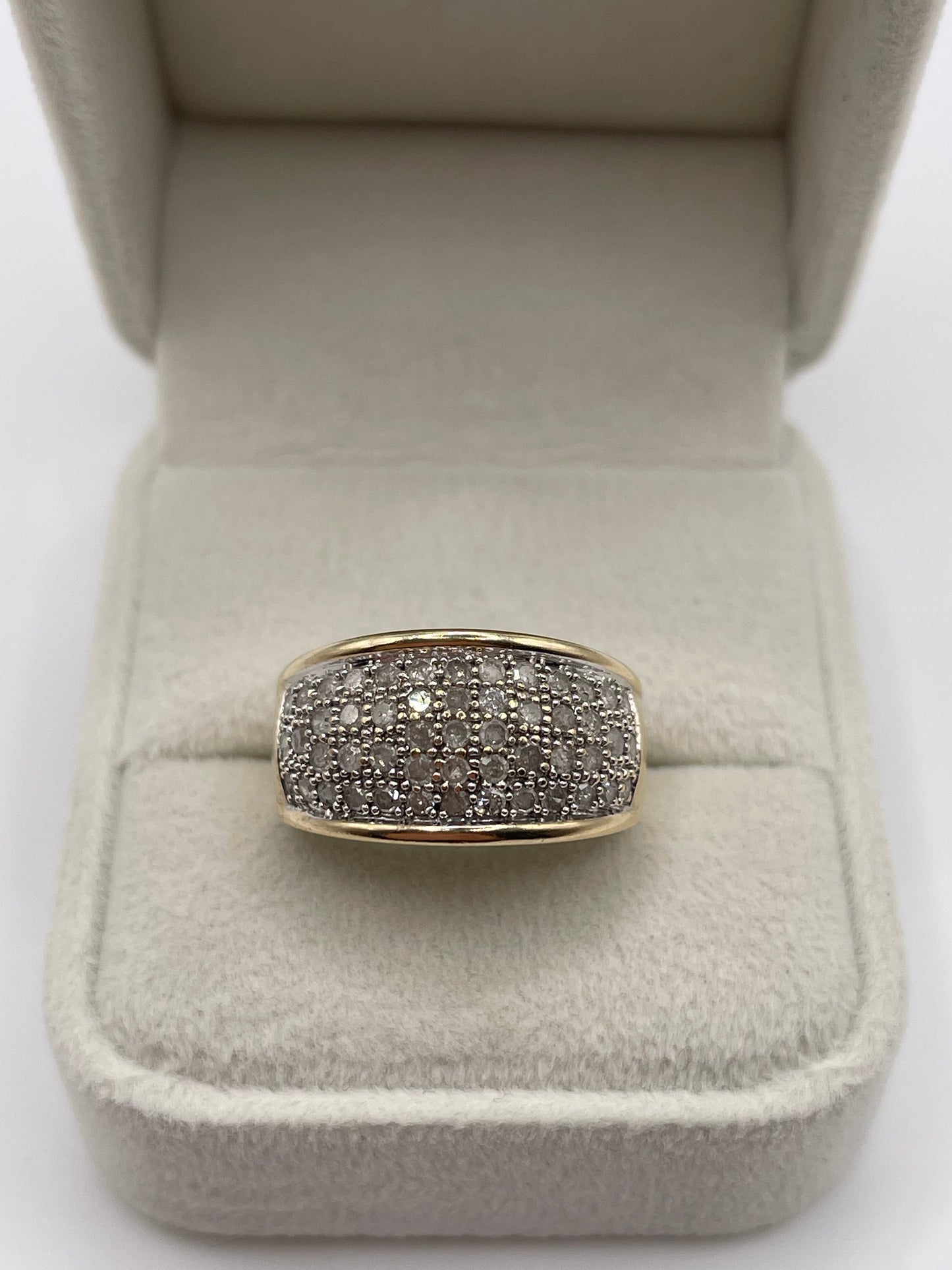 9ct gold 1ct diamond cluster ring