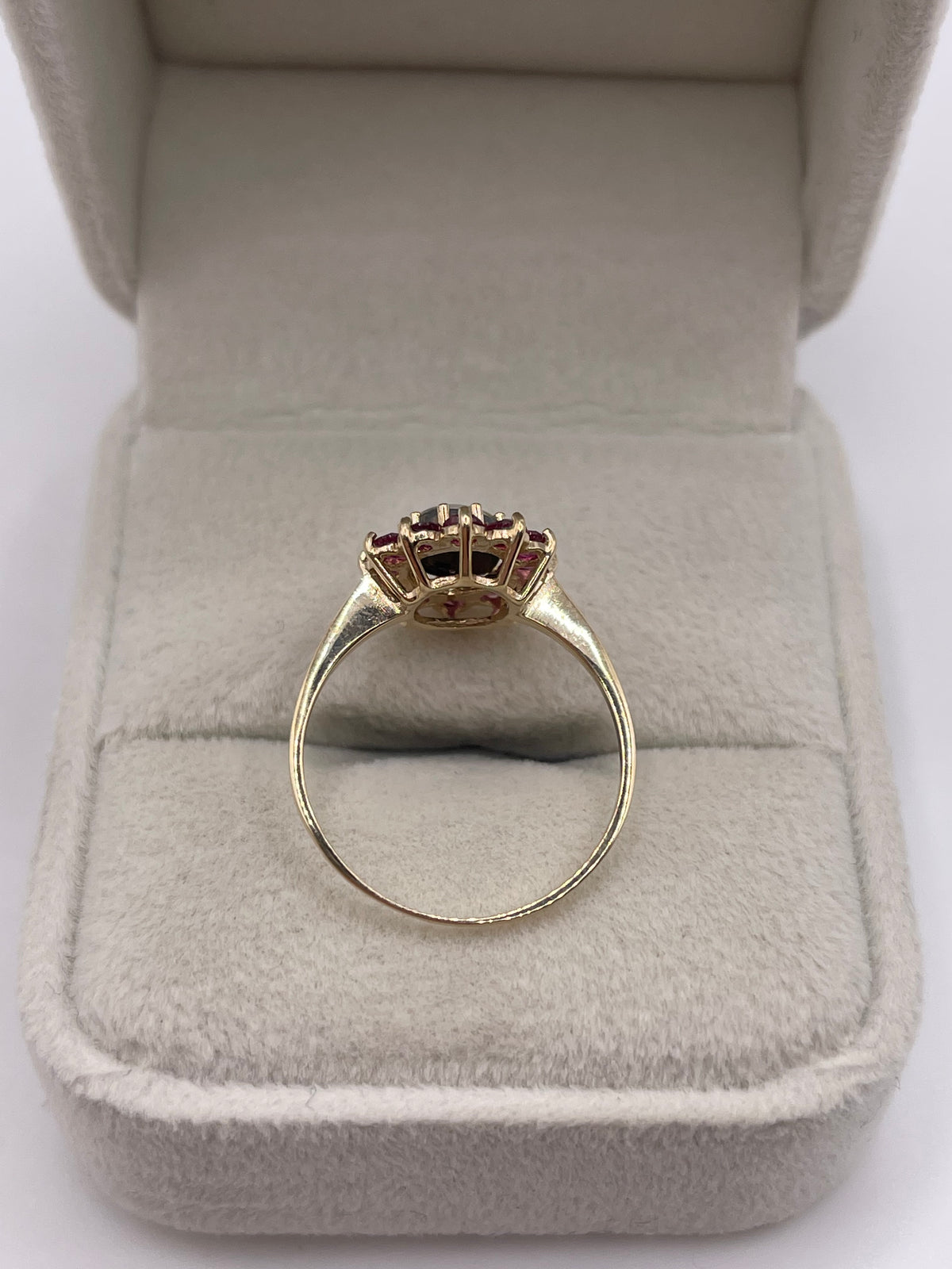 9ct gold opal triplet and ruby ring
