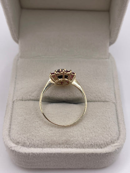 9ct gold opal triplet and ruby ring