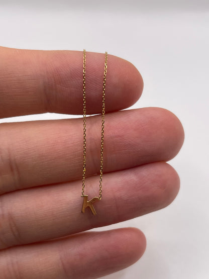 9ct gold initial K necklace