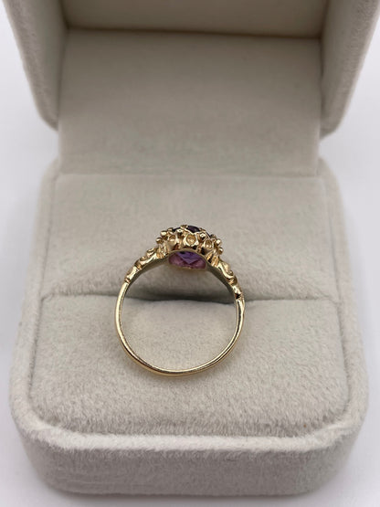 9ct gold amethyst ring