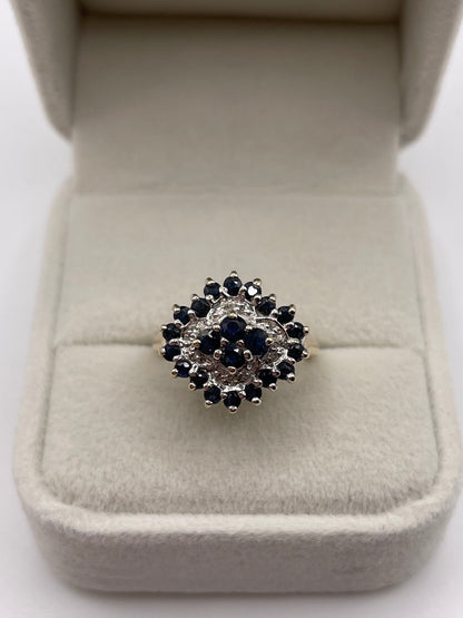 9ct gold sapphire and diamond ring