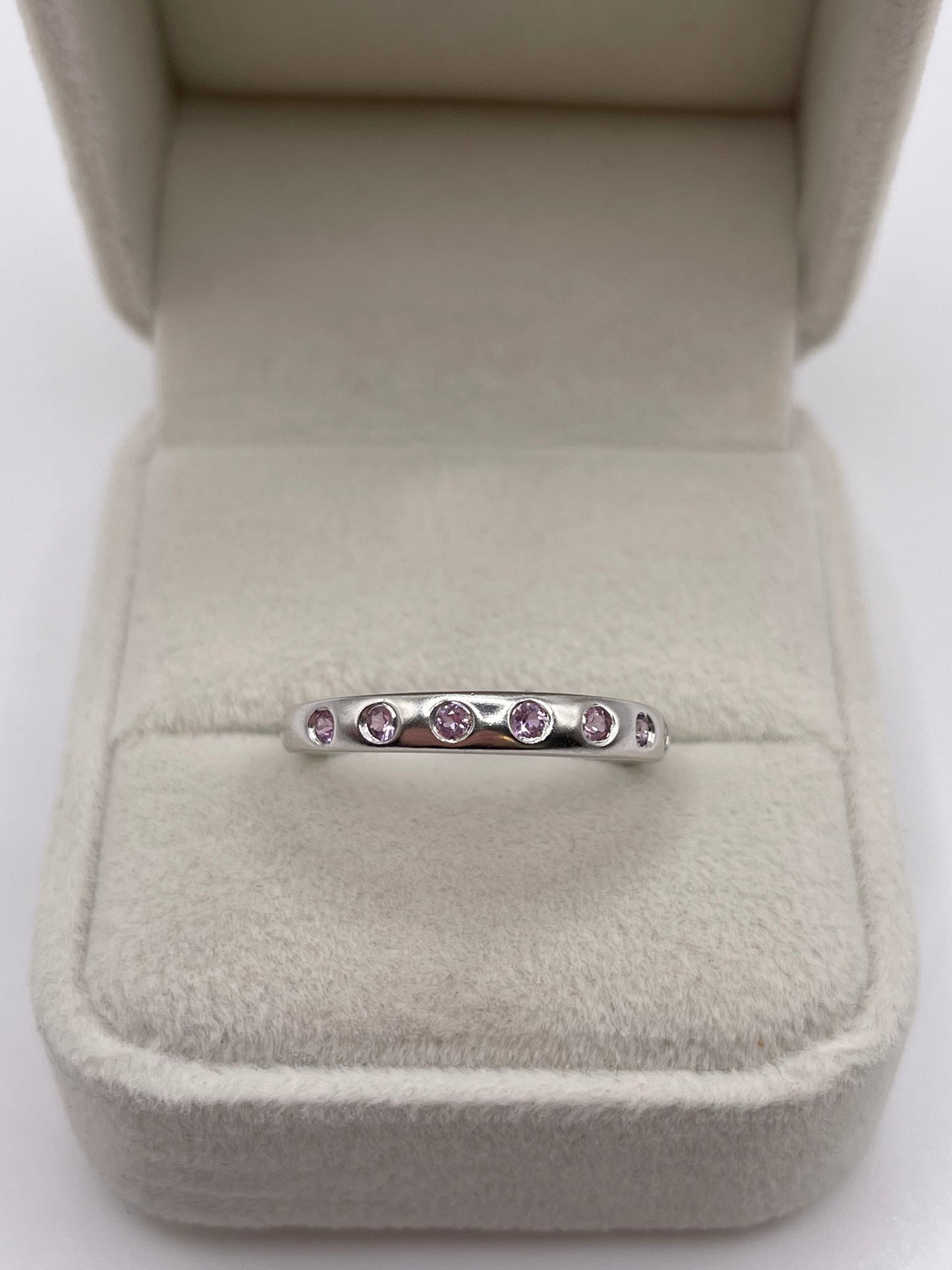 9ct white gold pink topaz ring