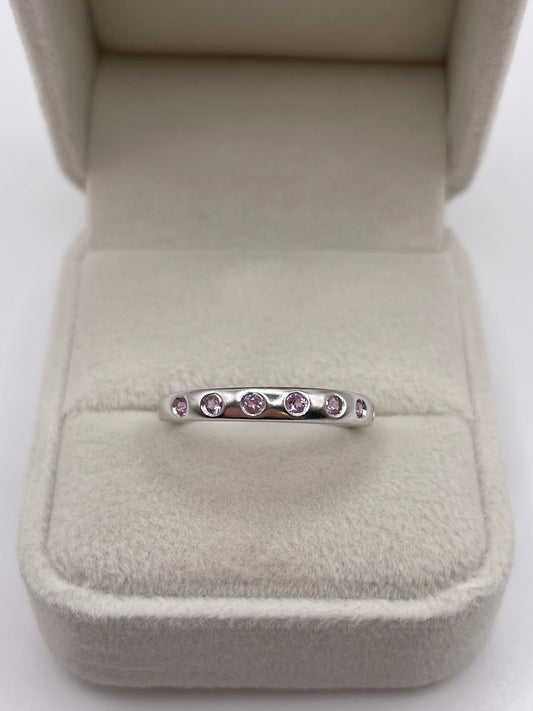 9ct white gold pink topaz ring
