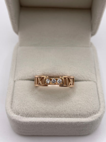 Tiffany and co 18ct rose gold diamond atlas ring