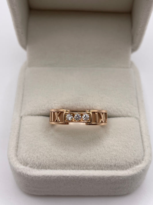 Tiffany and co 18ct rose gold diamond atlas ring