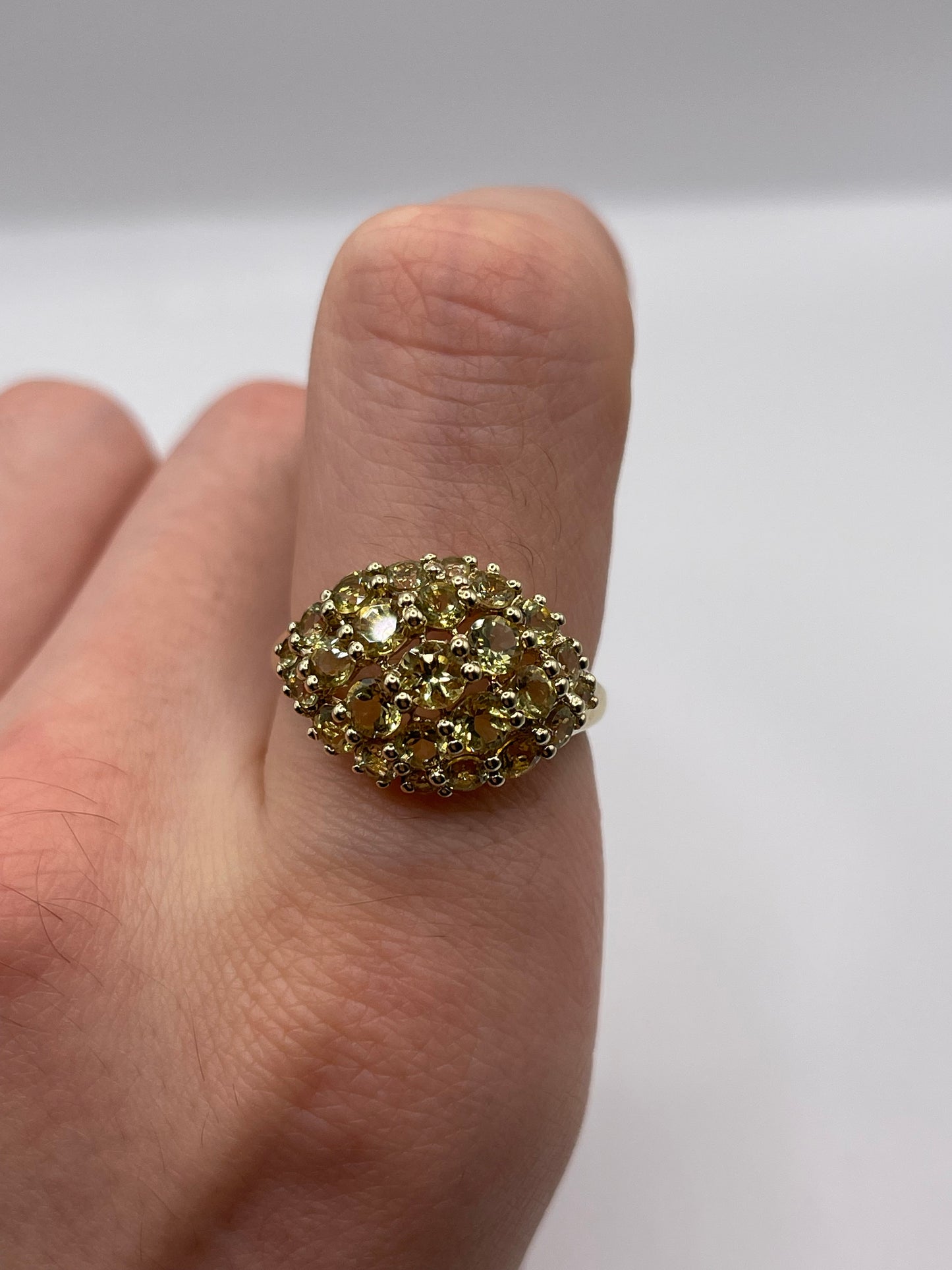 9ct gold quartz cluster ring