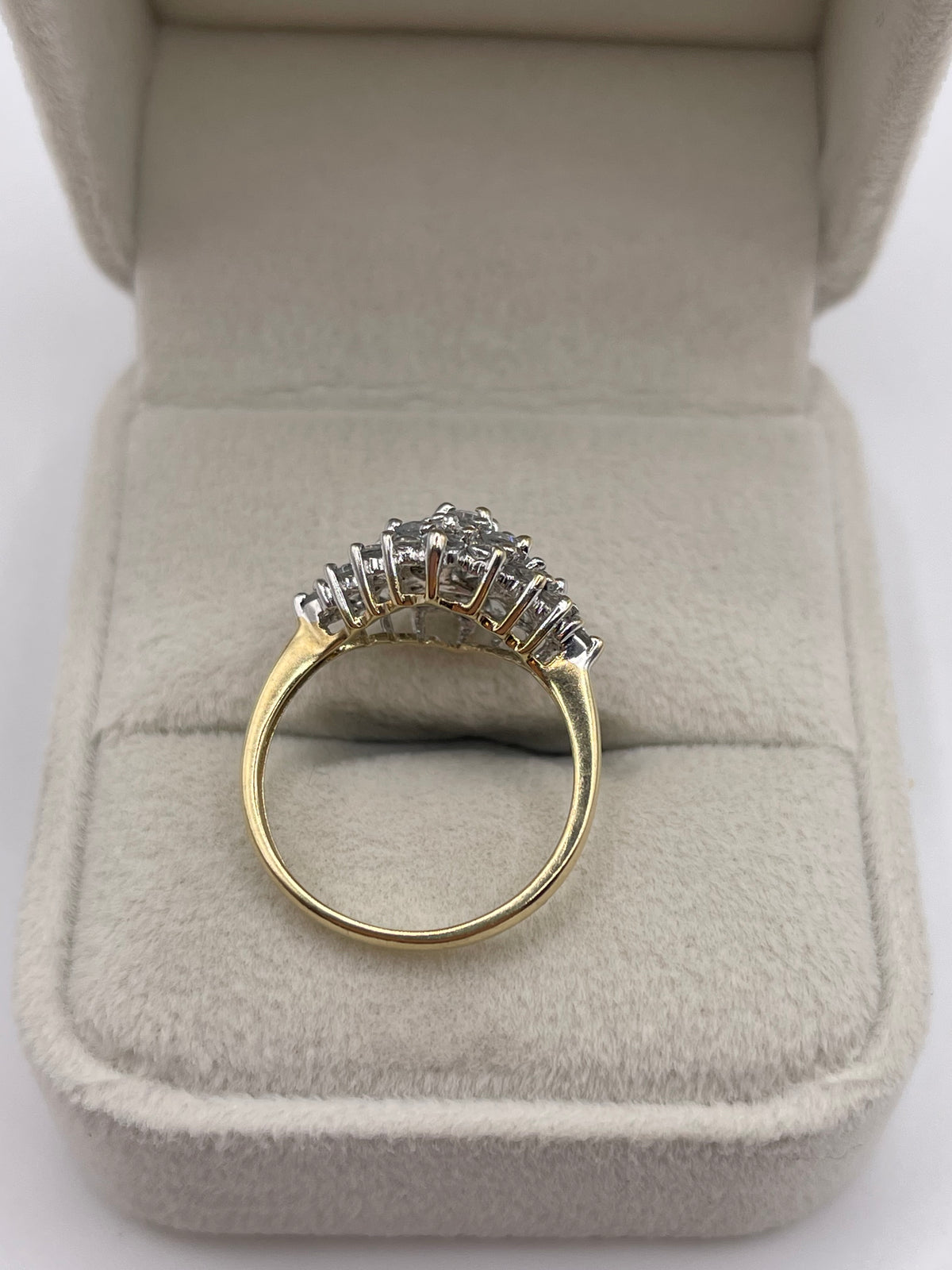 9ct gold aquamarine cluster ring