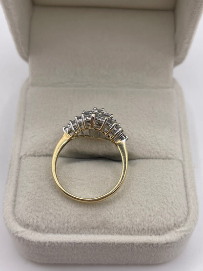 9ct gold aquamarine cluster ring