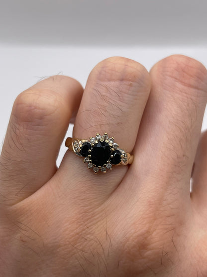9ct gold sapphire and diamond ring