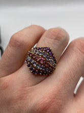 Load image into Gallery viewer, 9ct gold tourmaline, tanzanite and amethyst ring
