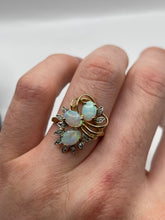 Load image into Gallery viewer, 9ct gold opal and diamond ring
