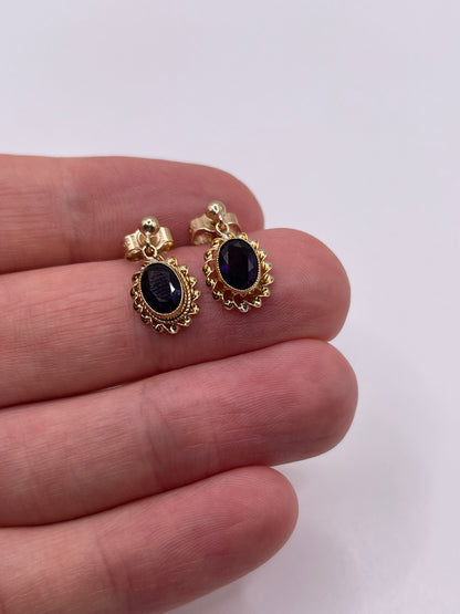 9ct gold amethyst earrings