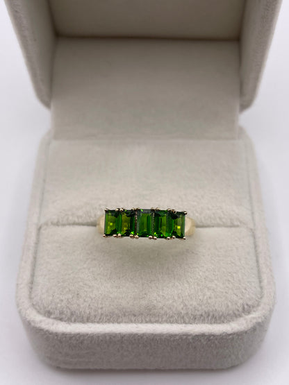 9ct gold diopside ring