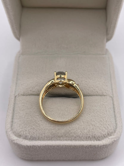 9ct gold aquamarine and diamond ring