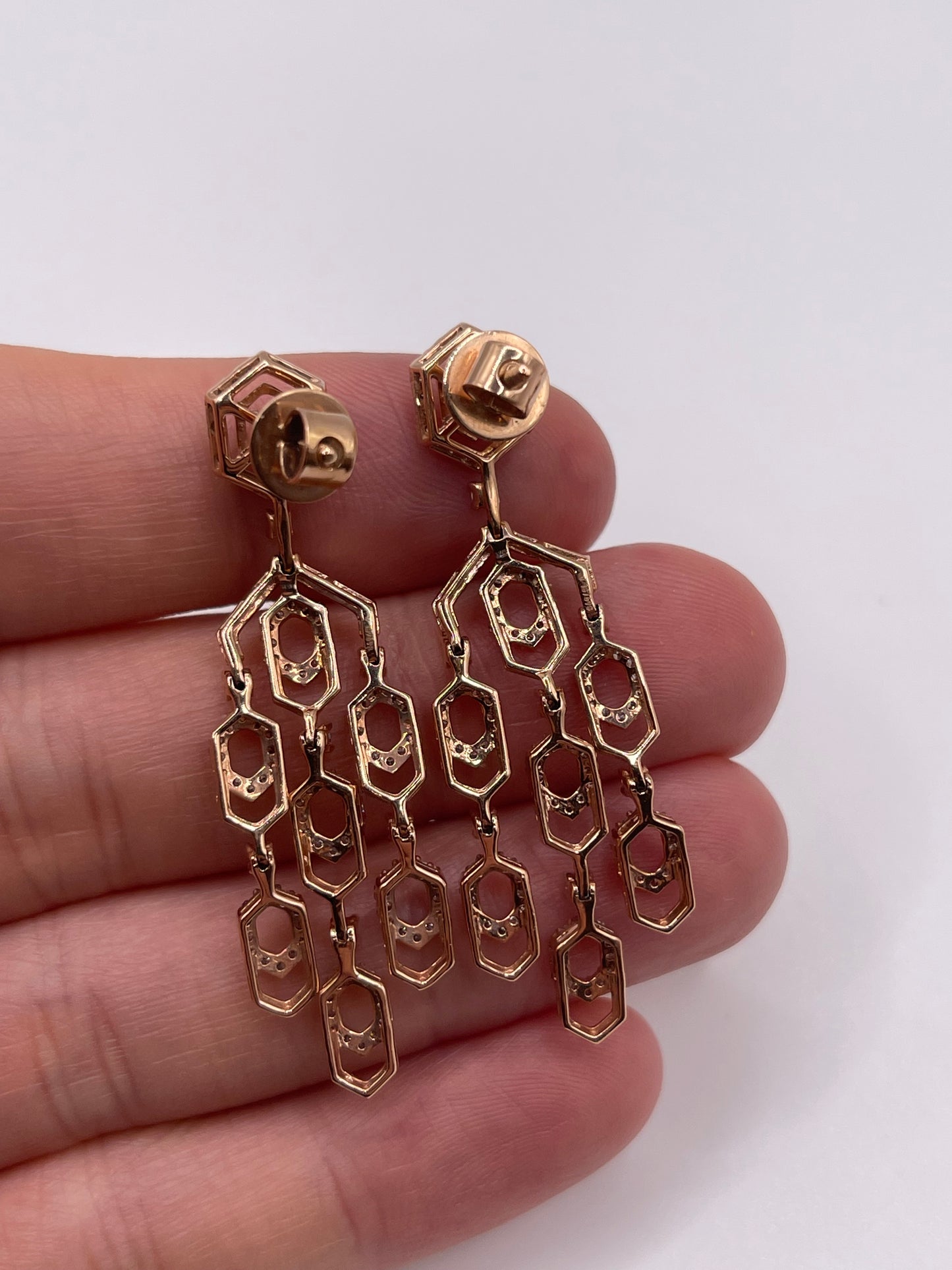 14ct rose gold 1.49ct diamond earrings