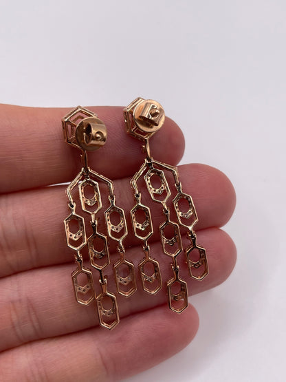 14ct rose gold 1.49ct diamond earrings