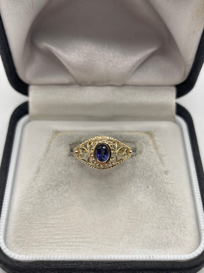 9ct gold iolite ring