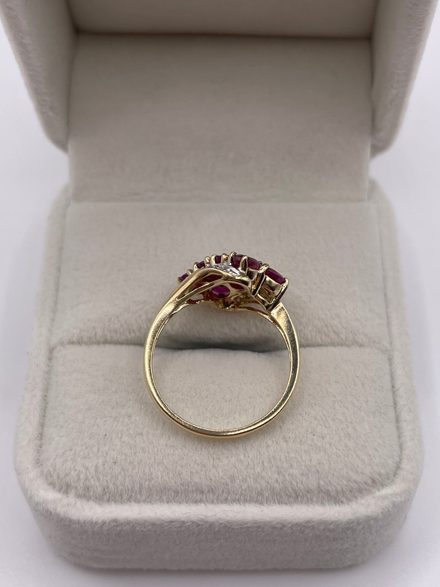 9ct gold ruby and diamond ring