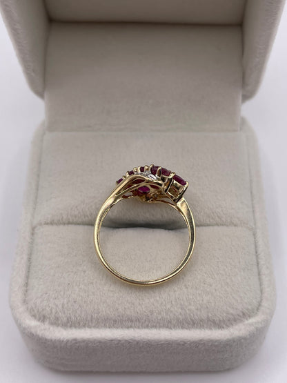 9ct gold ruby and diamond ring