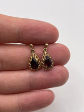 Load image into Gallery viewer, 9ct gold garnet earrings
