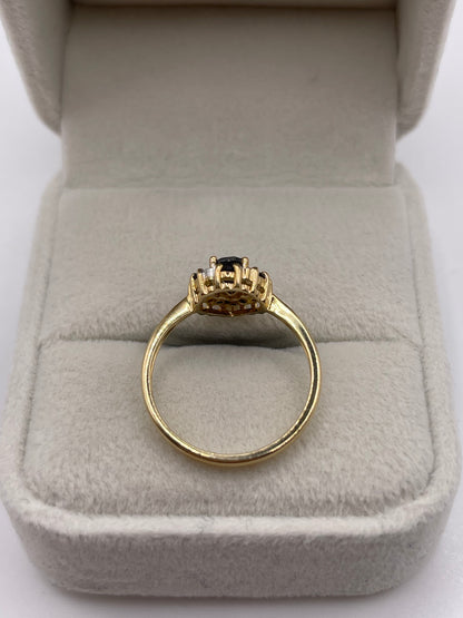 9ct gold sapphire and diamond ring