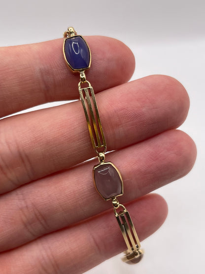 9ct gold charlcedony bracelet