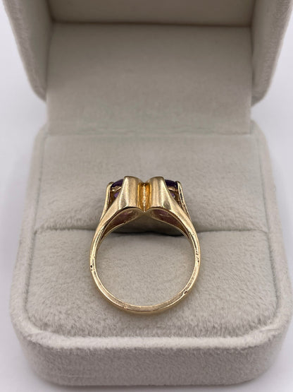 9ct gold amethyst ring