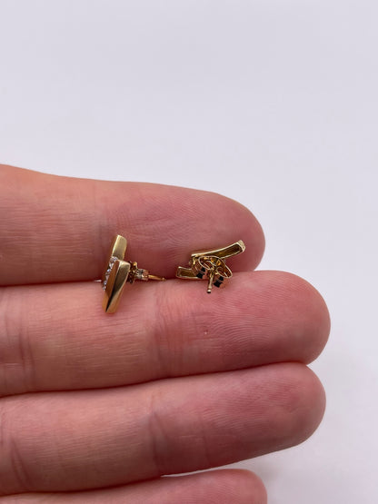 9ct gold cz earrings