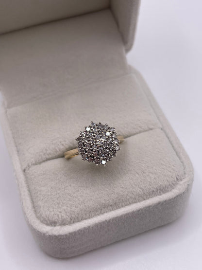 9ct gold diamond cluster ring