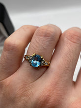 Load image into Gallery viewer, 9ct gold topaz and diamond ring
