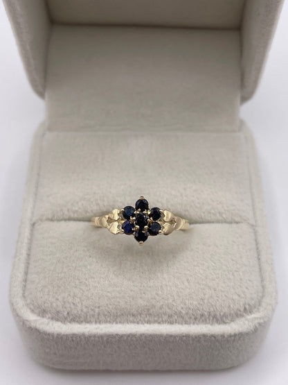 9ct gold sapphire cluster ring