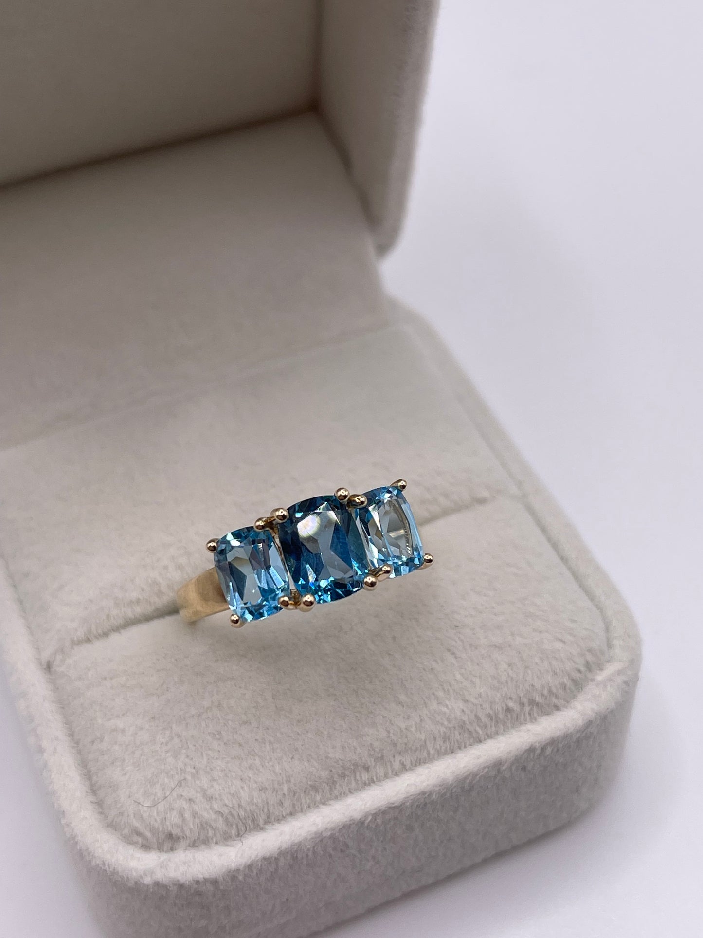9ct gold blue topaz ring