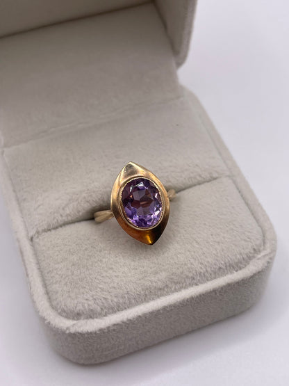 9ct gold amethyst ring