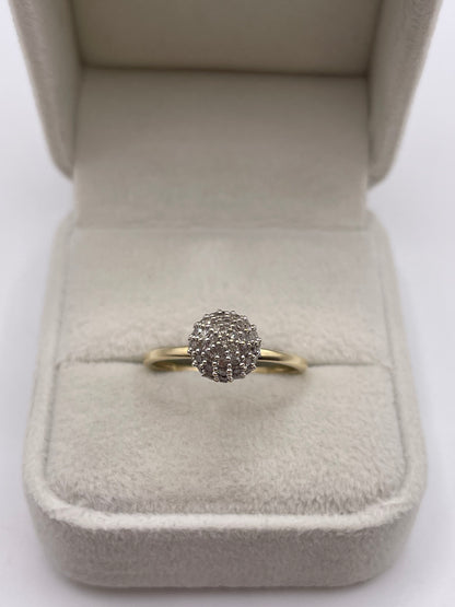 9ct gold diamond cluster ring