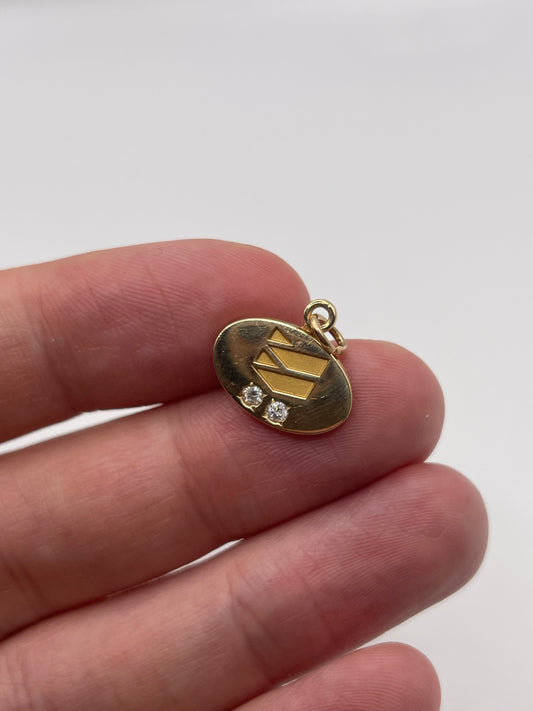 14ct gold diamond pendant