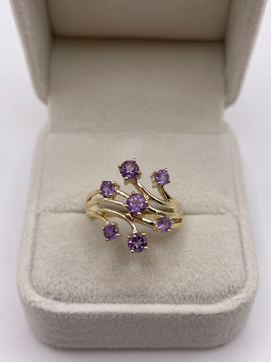 9ct gold amethyst ring
