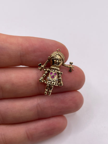 9ct gold doll pendant