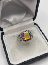 Load image into Gallery viewer, Silver opal and tourmaline ring
